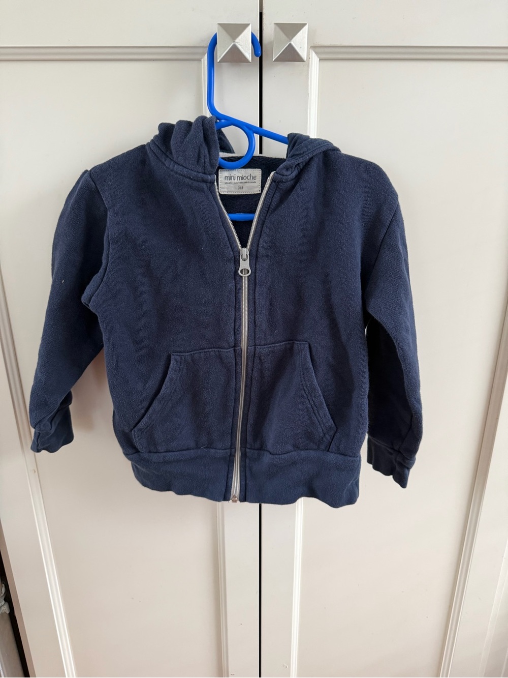 Mini mioche 3-4t Navy Zip-Up Hoodie